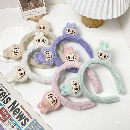Cute labubu furry headband SPA headband