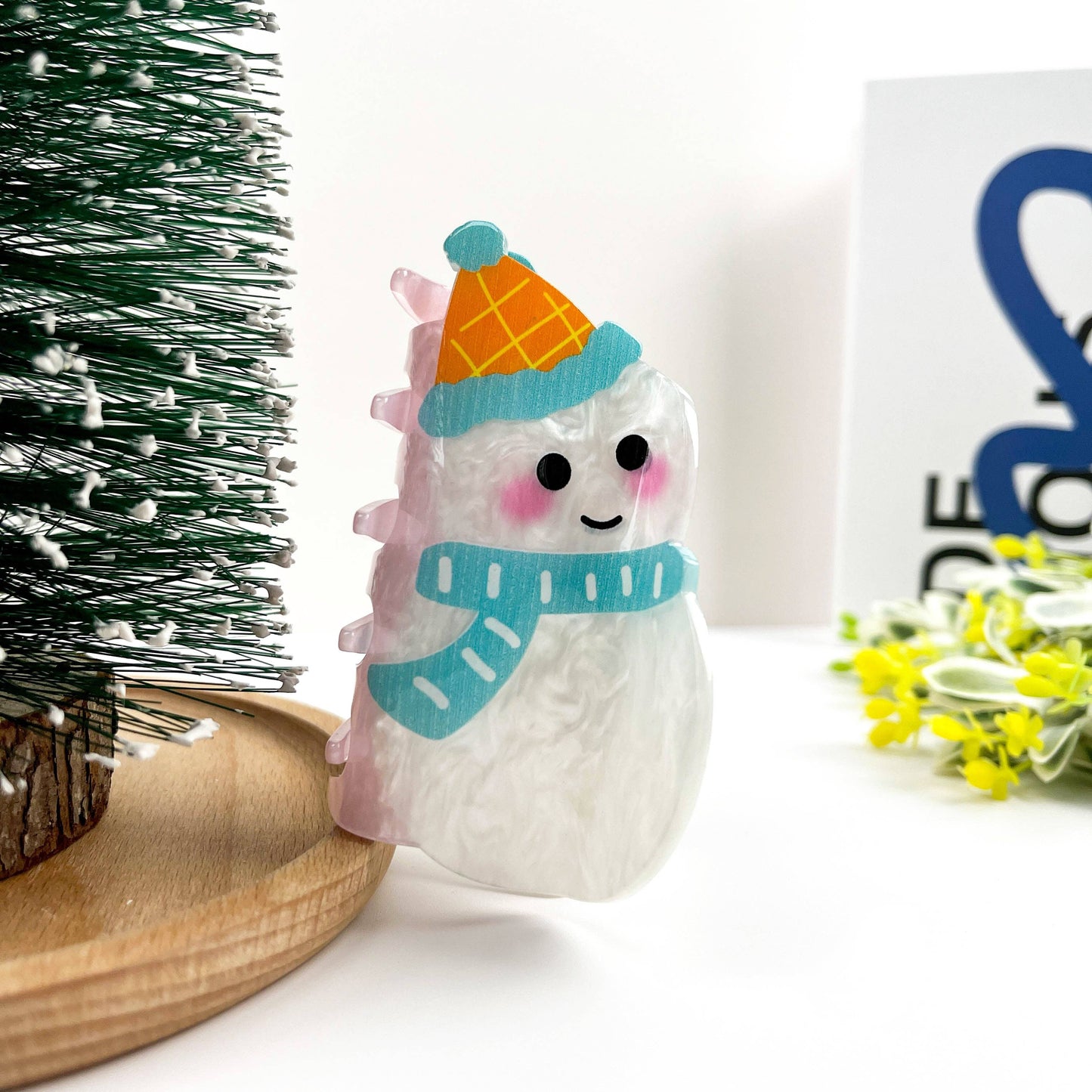 Scarf Snowman Hair Clip, Christmas Claw Hair Clip