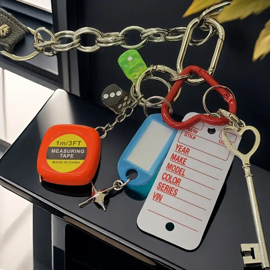 Tape tag Alloy Compass keychain