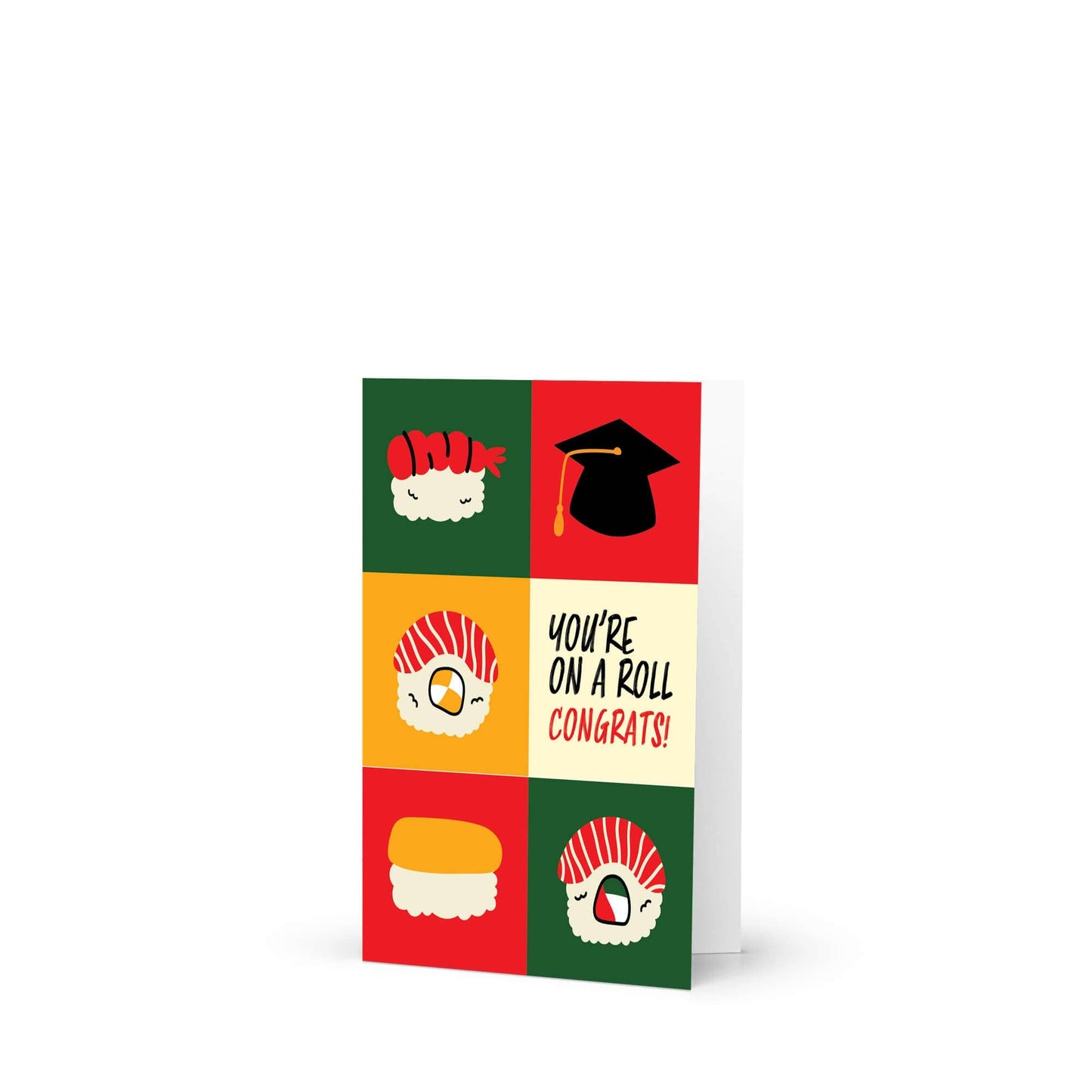 Sushi Graduation Card | Bold Japanese Food Roll Pun Congrats