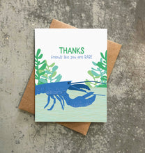 Load image into Gallery viewer, Rare Friend Blue Lobster Thank You Card
