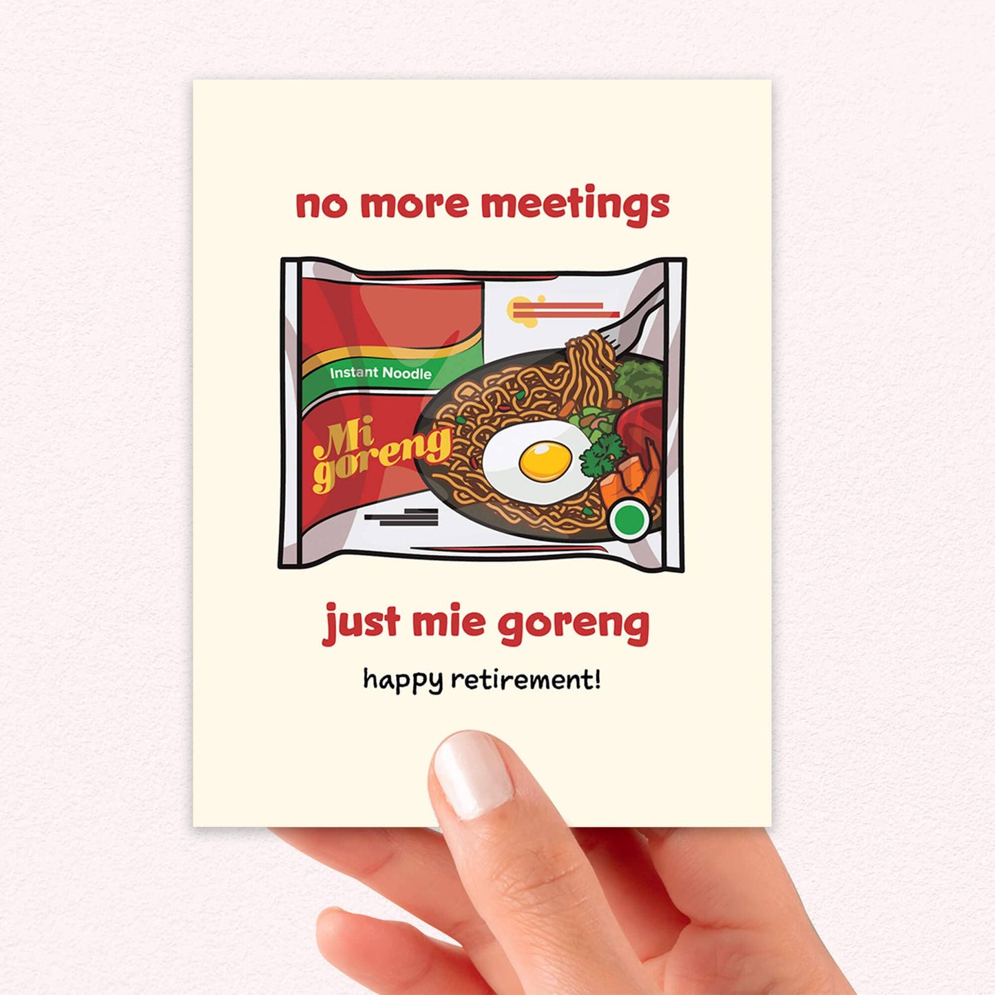 Mie Goreng Funny Retirement Cards | Indonesian Instant Noodle Fun Greeting
