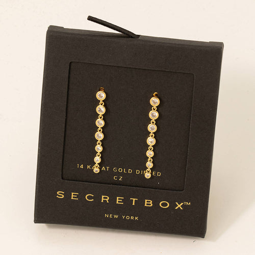 Gold Dipped Stud Chain Dangle Earrings - Front & Company: Gift Store