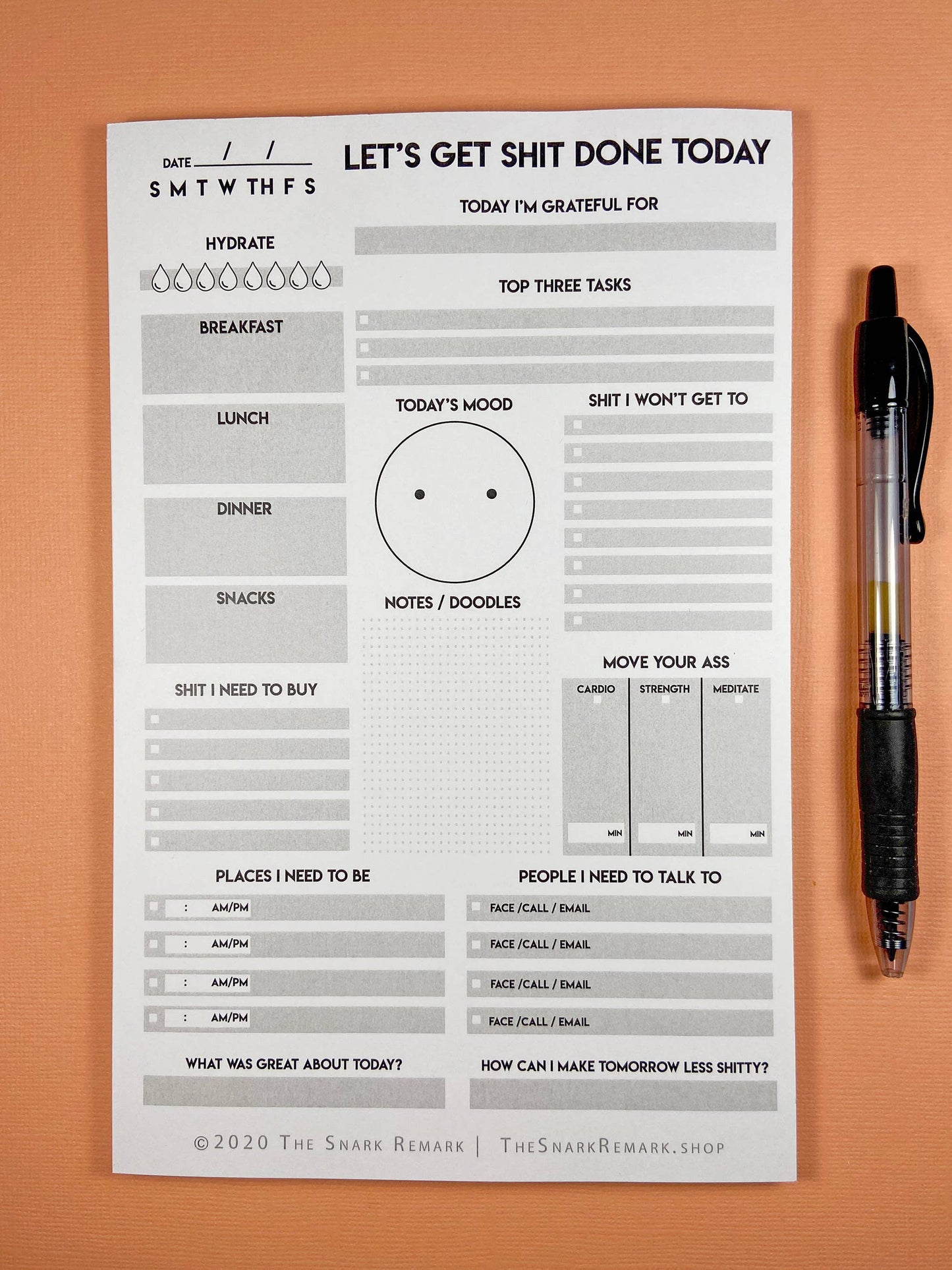 Stationery - Shit List - Daily Planner