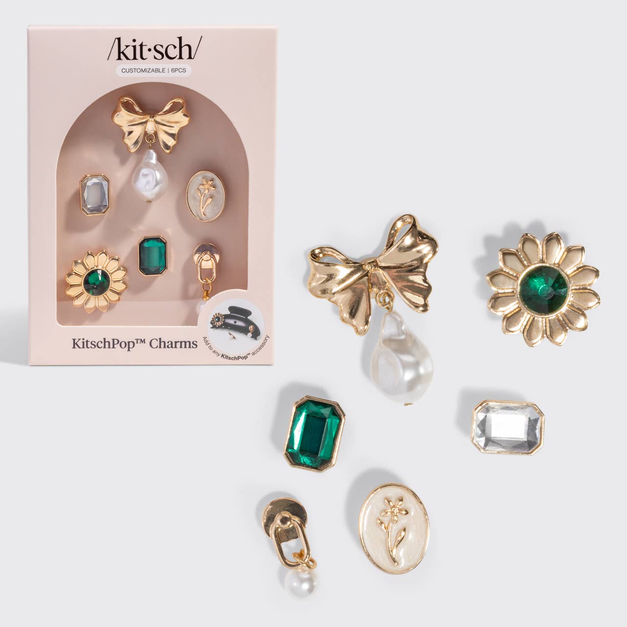 KitschPop Charms 6pc Set - Vintage Emerald