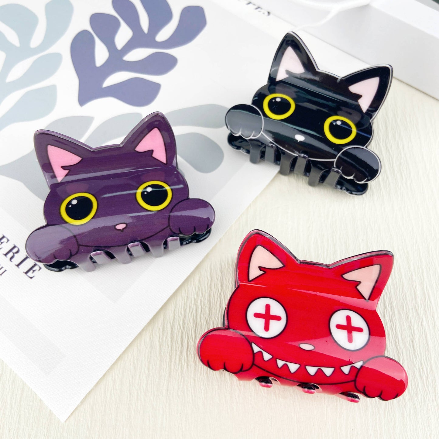 Cute carton cat hair claw clip