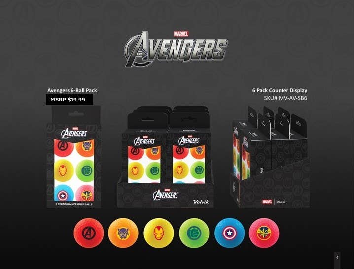 Marvel Avengers Volvik Licensed 6ct. Golf Ball Box