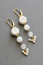 Load image into Gallery viewer, ISLE41 Vintage milk glass cluster earrings
