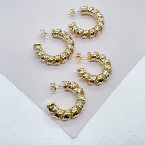 New - 18k Gold Filled smooth Curled Hoops - Front & Company: Gift Store