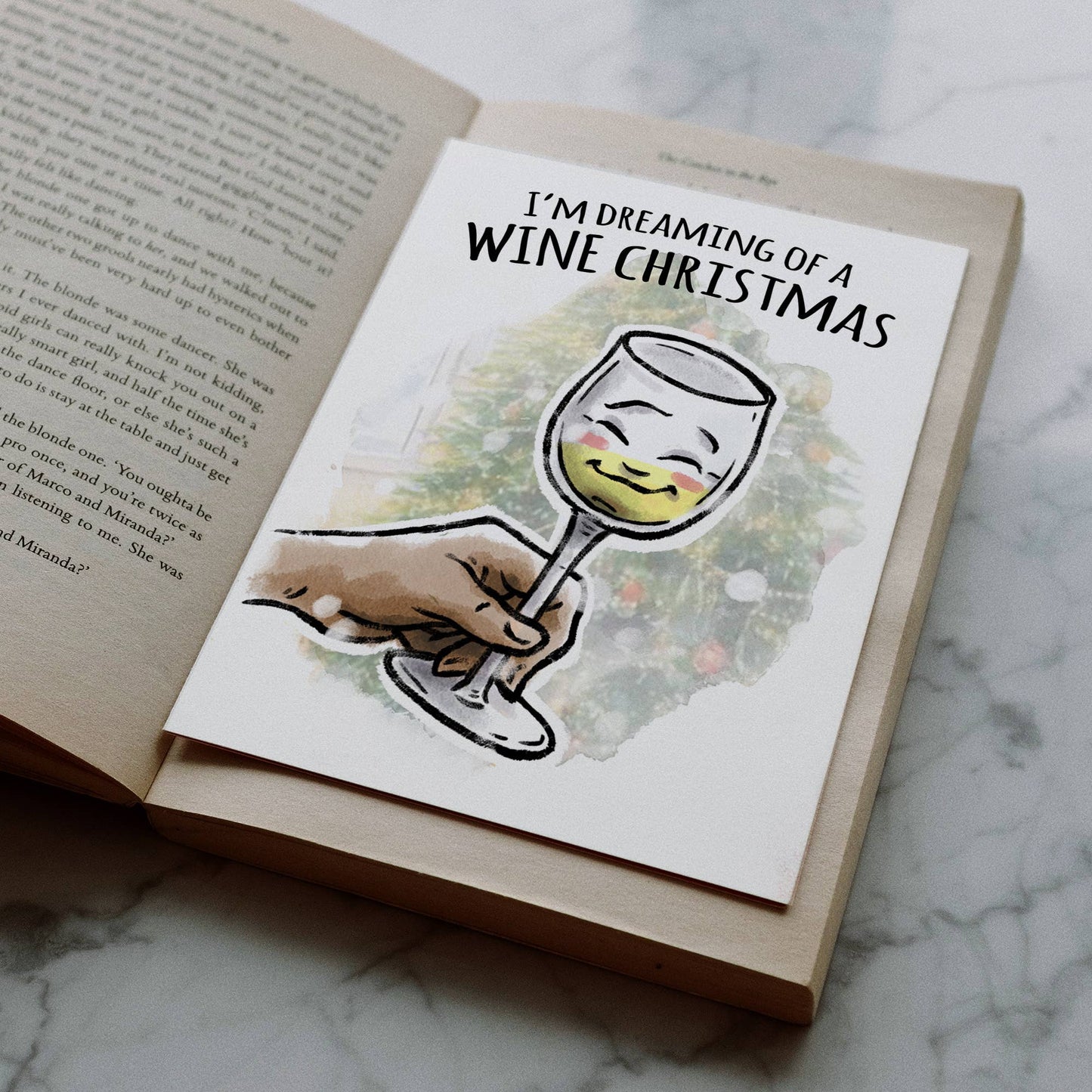 "Dreaming of a Wine Christmas" - Funny Drinking Holiday Card