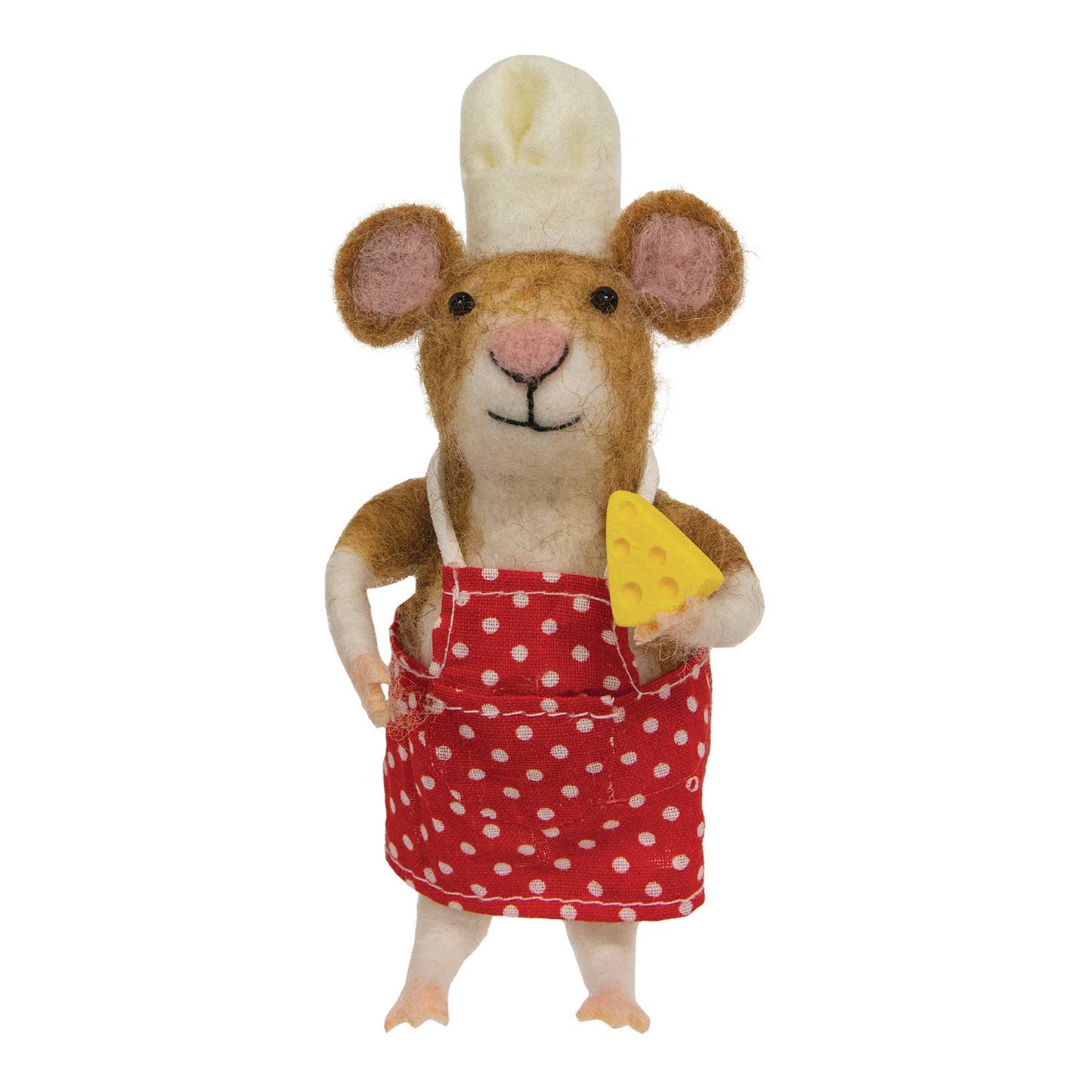 Chef Mouse with Cheese Felted Ornament