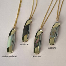 Load image into Gallery viewer, Shell Handled Knife on Gold Chain Necklace
