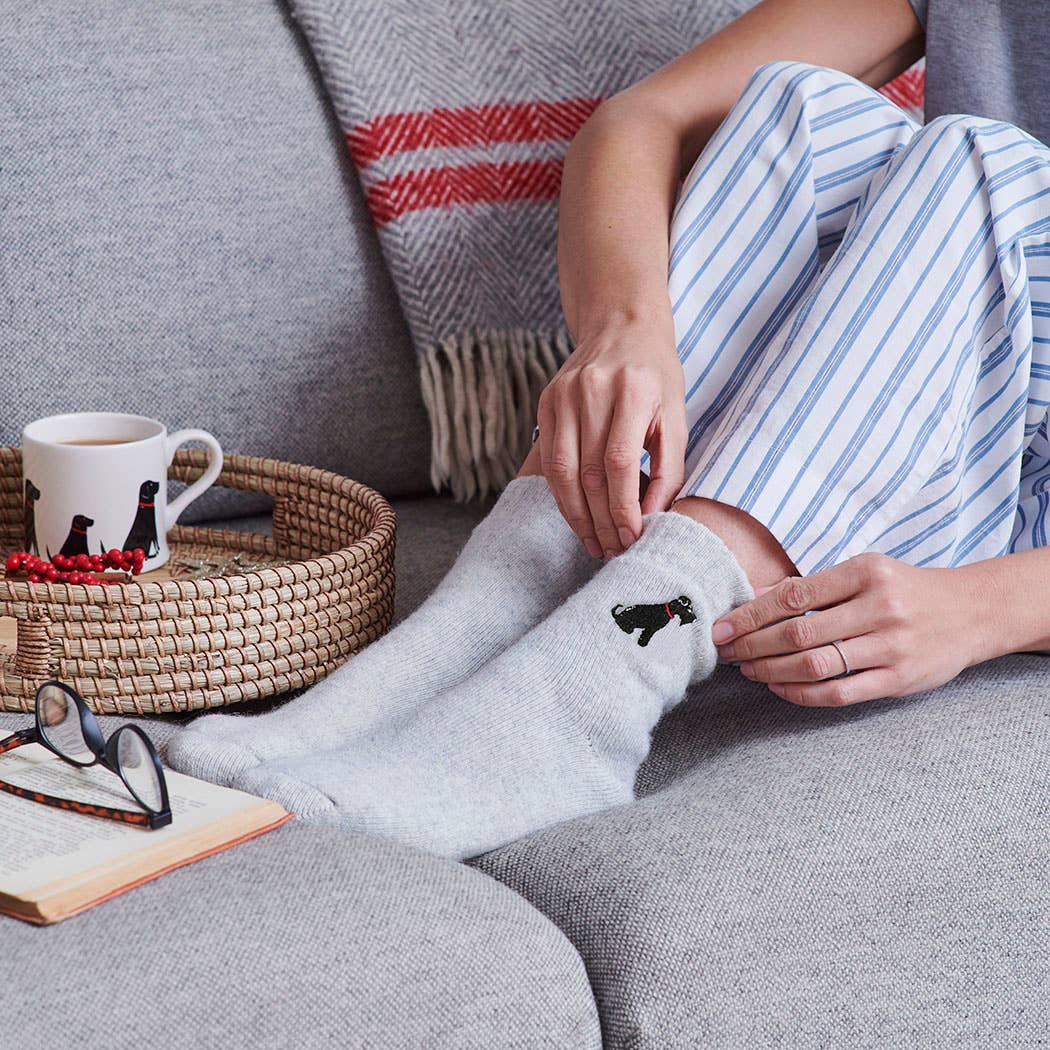 Dog Walking socks - Black Schnauzer