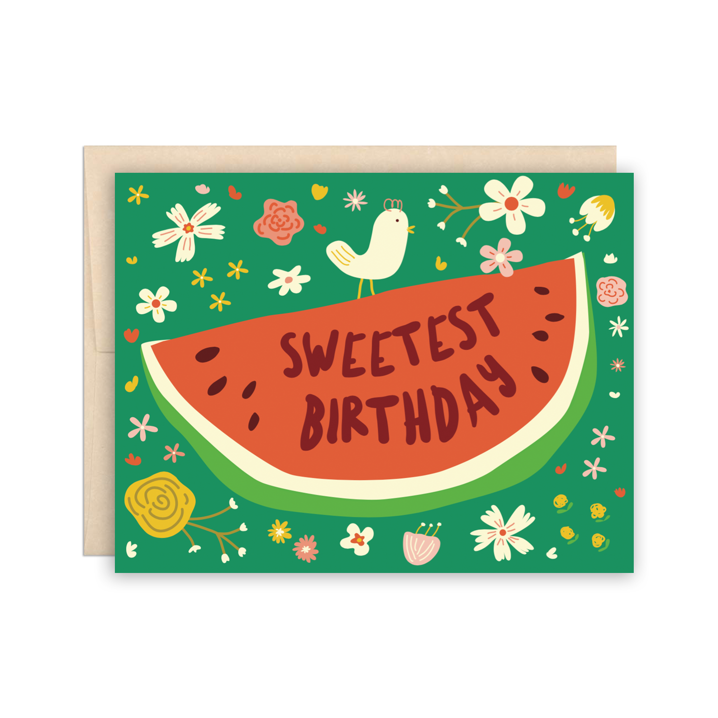 Sweetest Birthday Mexican Folk Art Watermelon Card