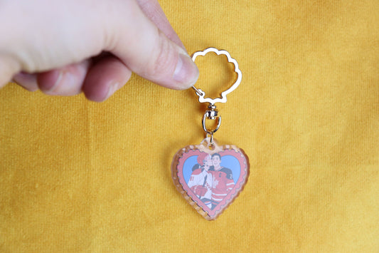 Shane and Ilya Kiss Stamp Heated Rivalry Bag Charm Keychain