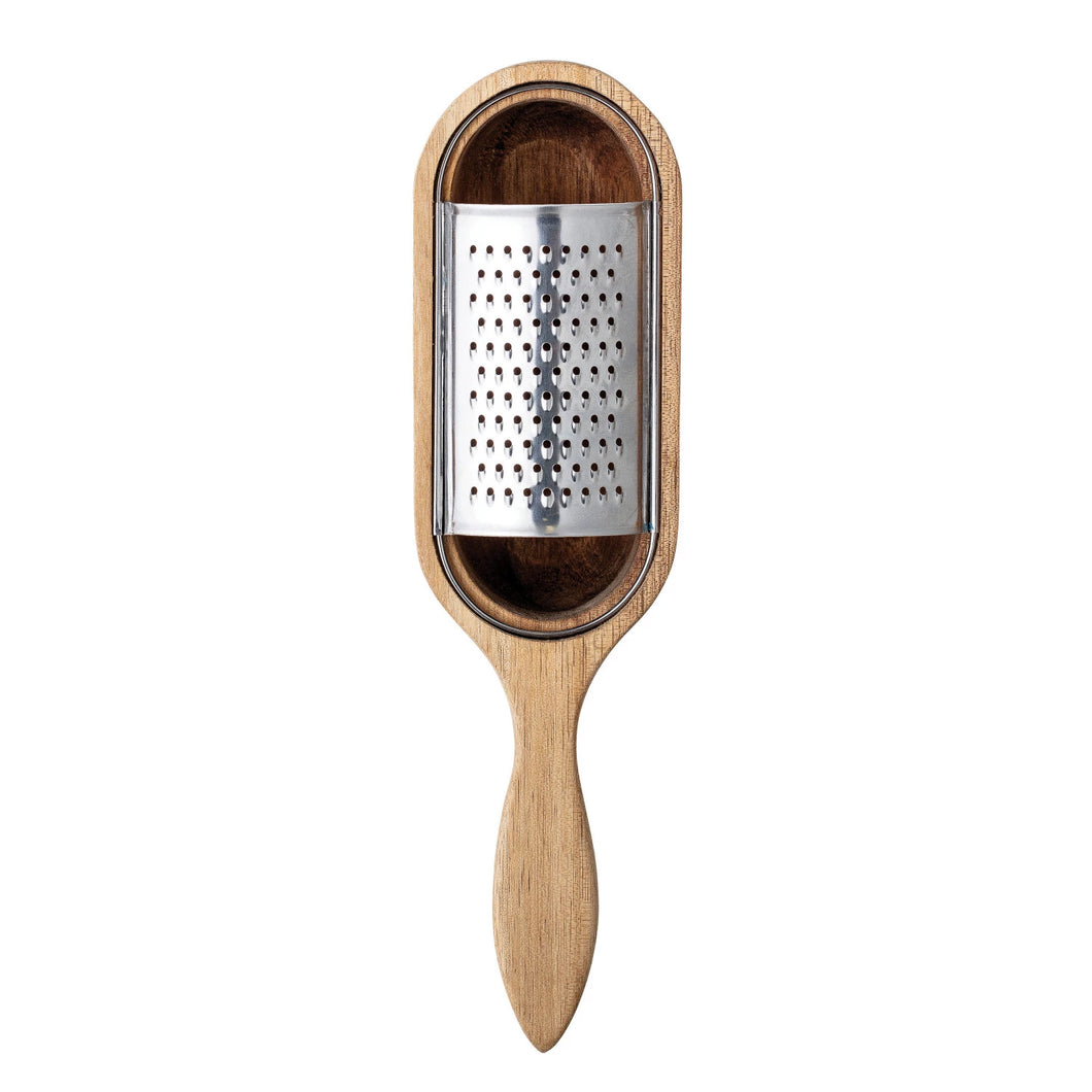 Wood and Stainless Steel Cheese Grater