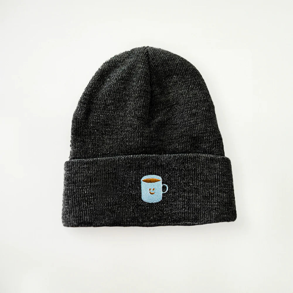 Coffee Cup Beanie | Charcoal Grey