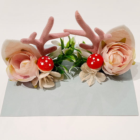Floral Antlers/Ears Hair Clips, asst styles