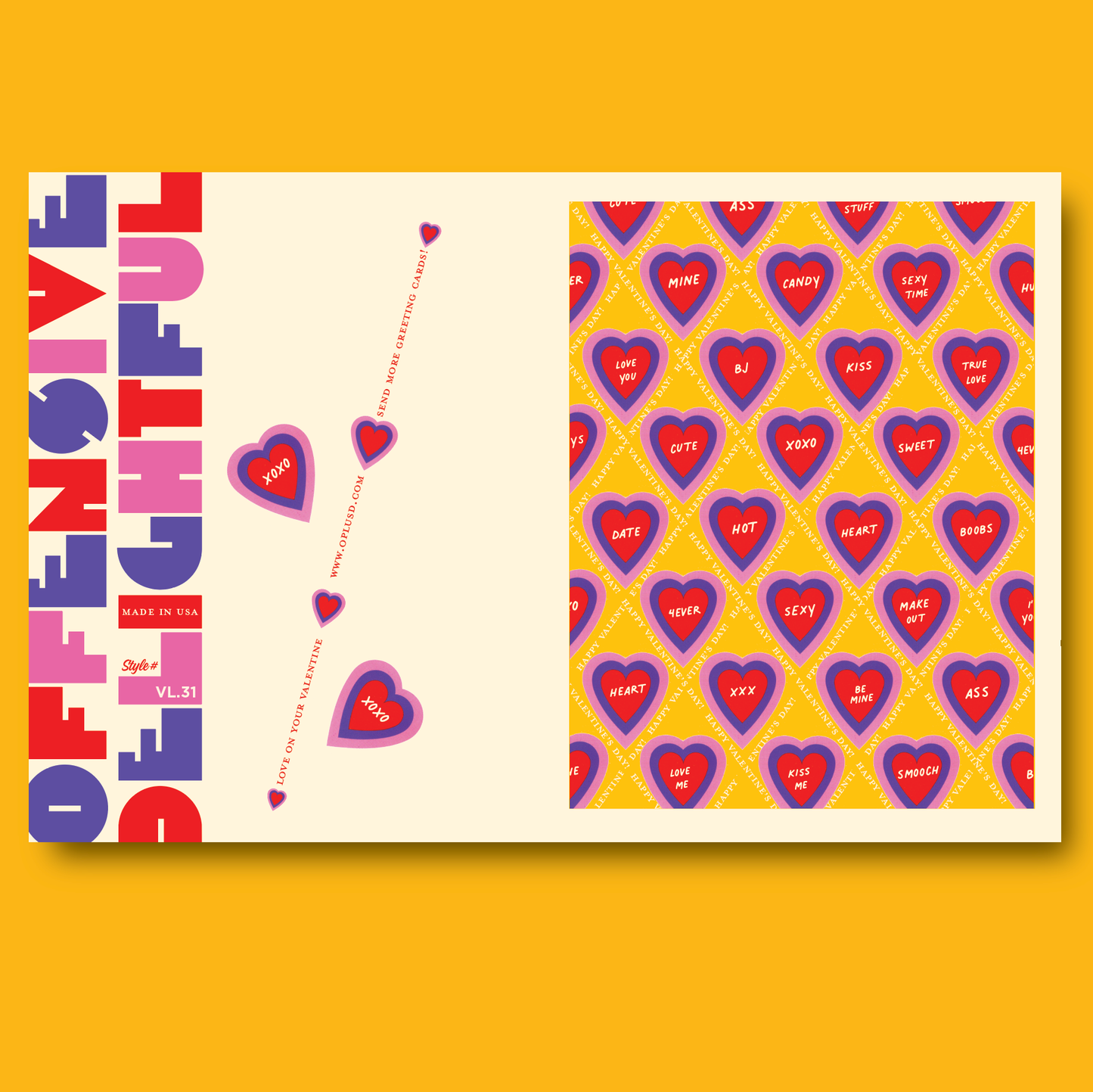 SEXY HEARTS valentine card