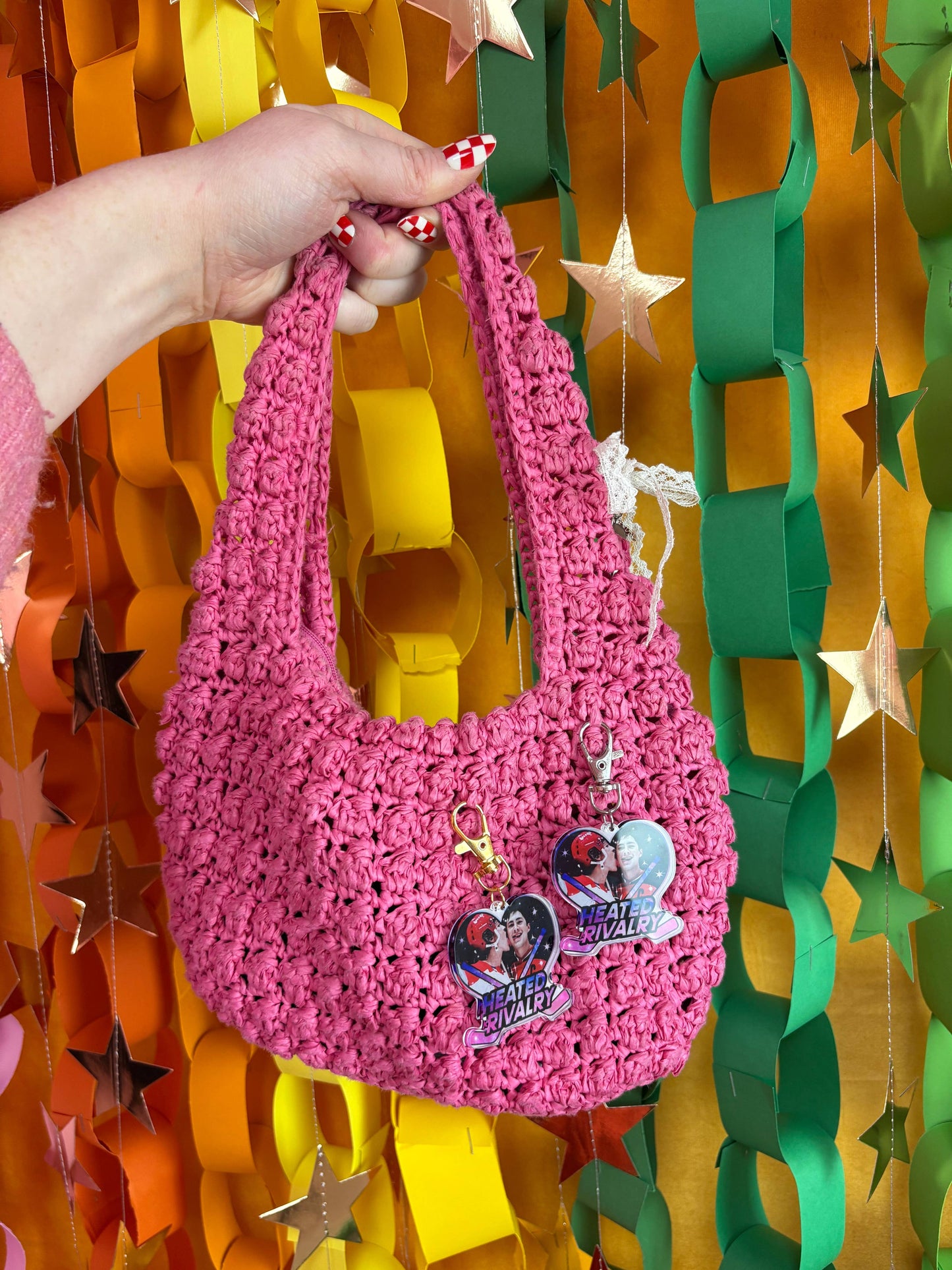 Heated Rivalry Heart Keychain