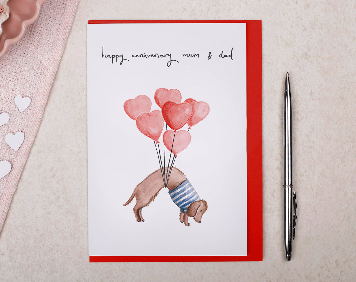 Dog Anniversary Card | Cute Sausage Dog Greeting Card