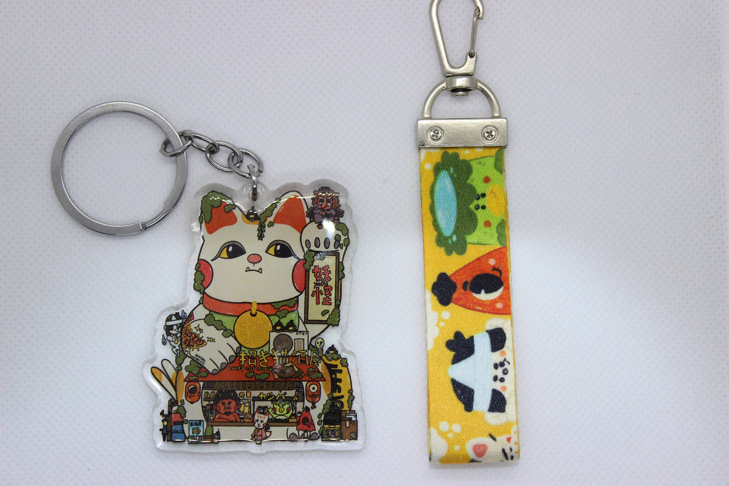 Lucky Cat Keychain w/ Lanyard