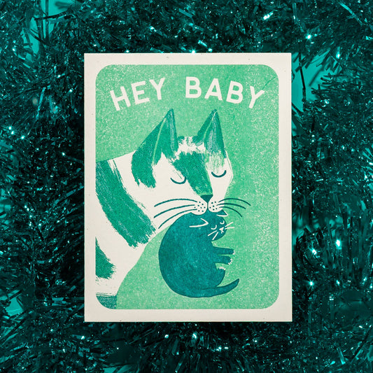 Hey Baby - Risograph Card