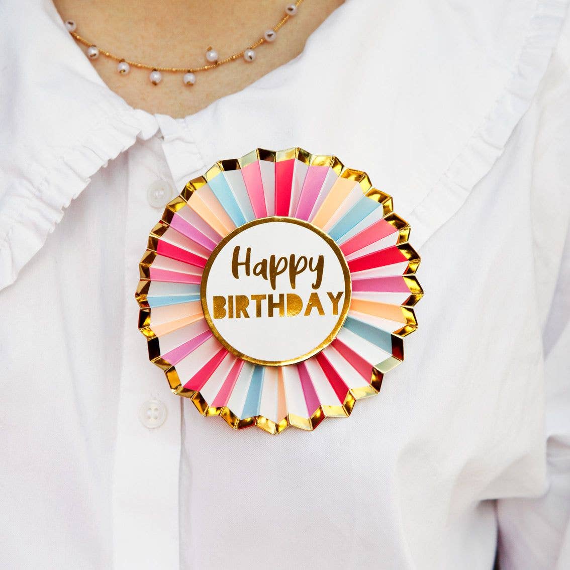 Rose Gold Happy Birthday Badge