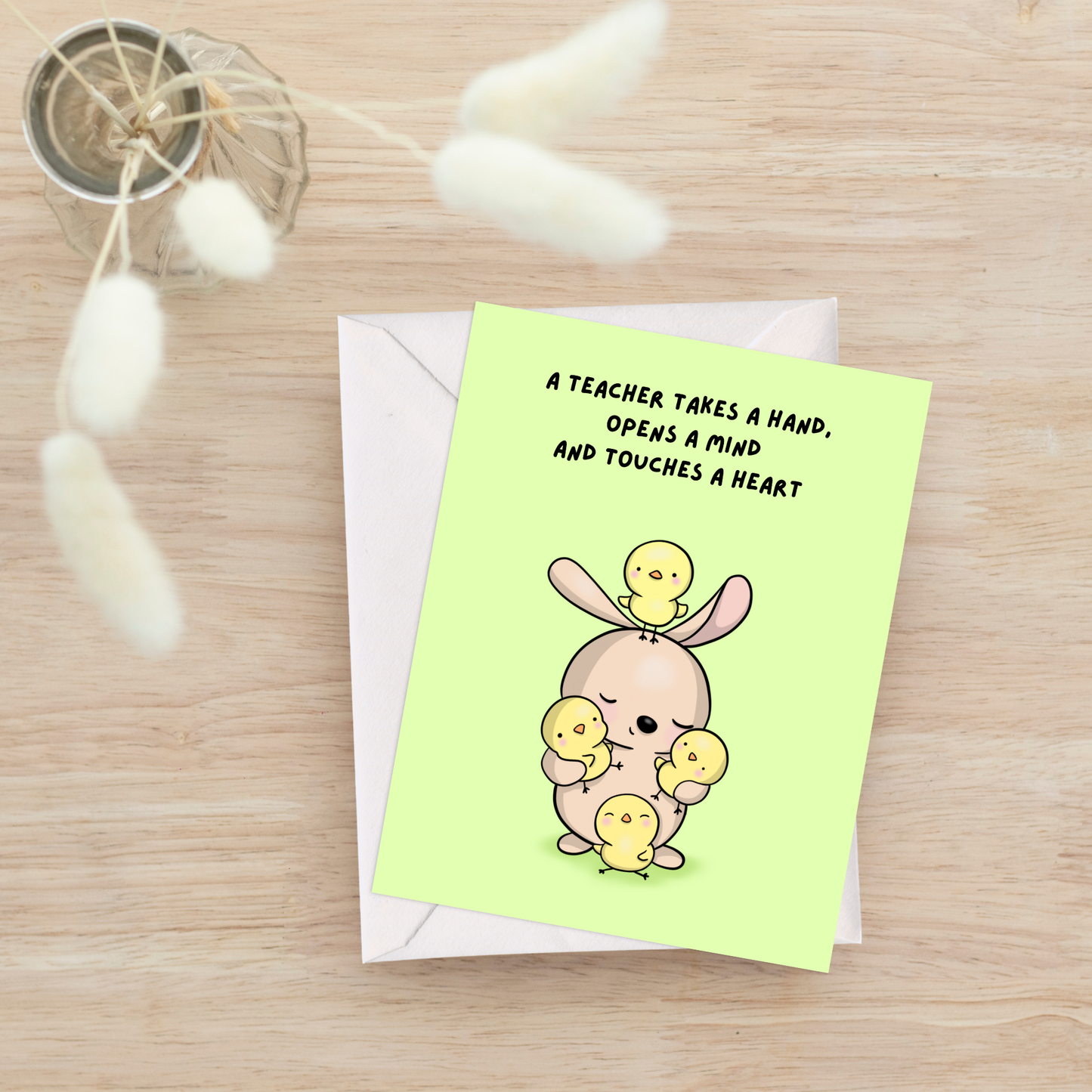 Cute Teacher Appreciation Card (Touches a heart)
