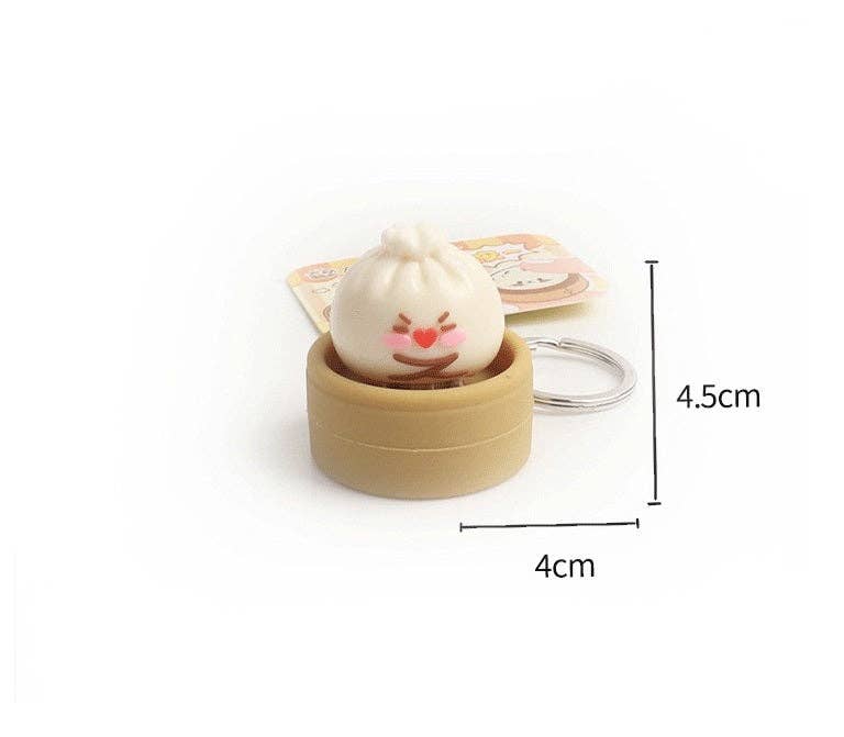 Steamed Bun Squishy Keychain Clicker