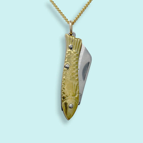 Small Gold Fish Knife Necklace - Front & Company: Gift Store