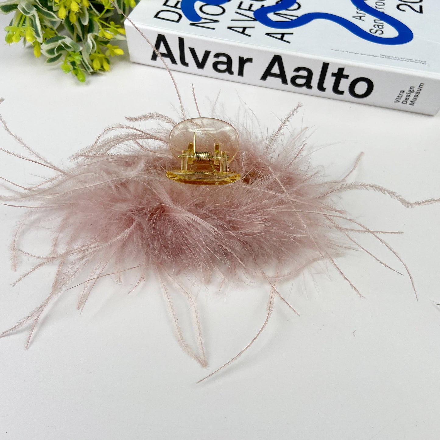Elegant Ostrich Hair Clip