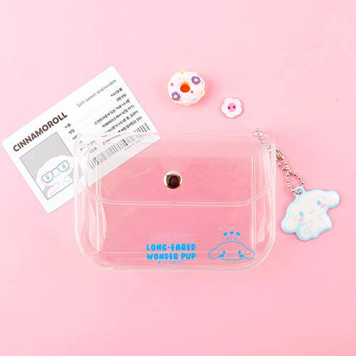 Sanrio Clear Card Holder with Keychain - Collectible Case