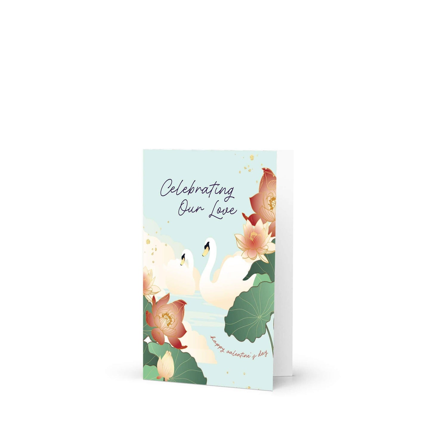 Swans and Lotus Valentine's Day Card | Celebrating Our Love