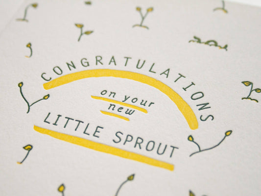 Little Sprout | Neutral Baby | Letterpress Card