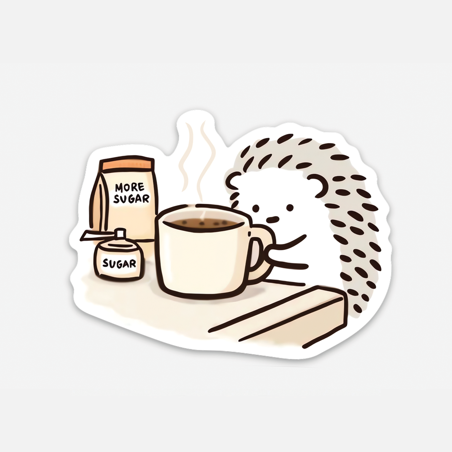 White Sugar Coffee Sticker