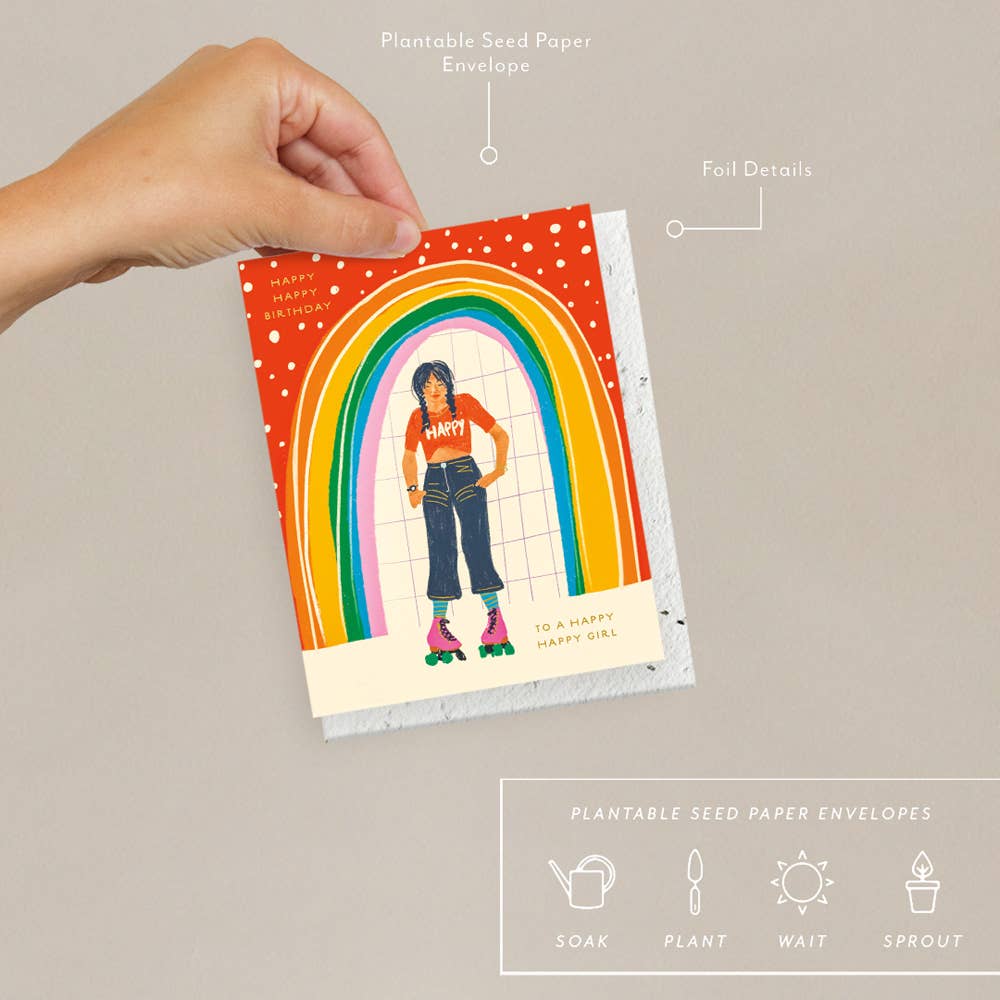 Rainbow Girl - Birthday Card