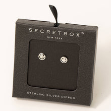 Load image into Gallery viewer, Secret Box Mini Smiley Face Stud Earrings
