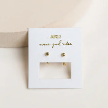 Load image into Gallery viewer, Huggies - Gold Sphere - Earring
