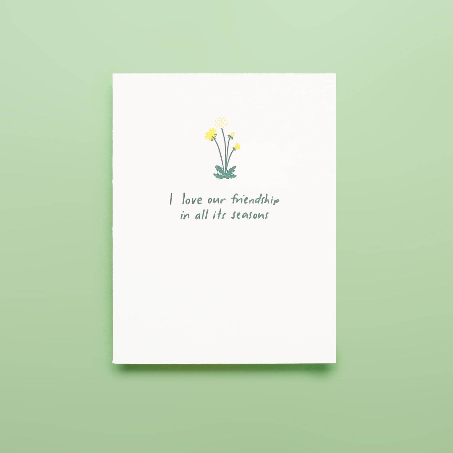 Friendship Dandelion - Letterpress Greeting Card