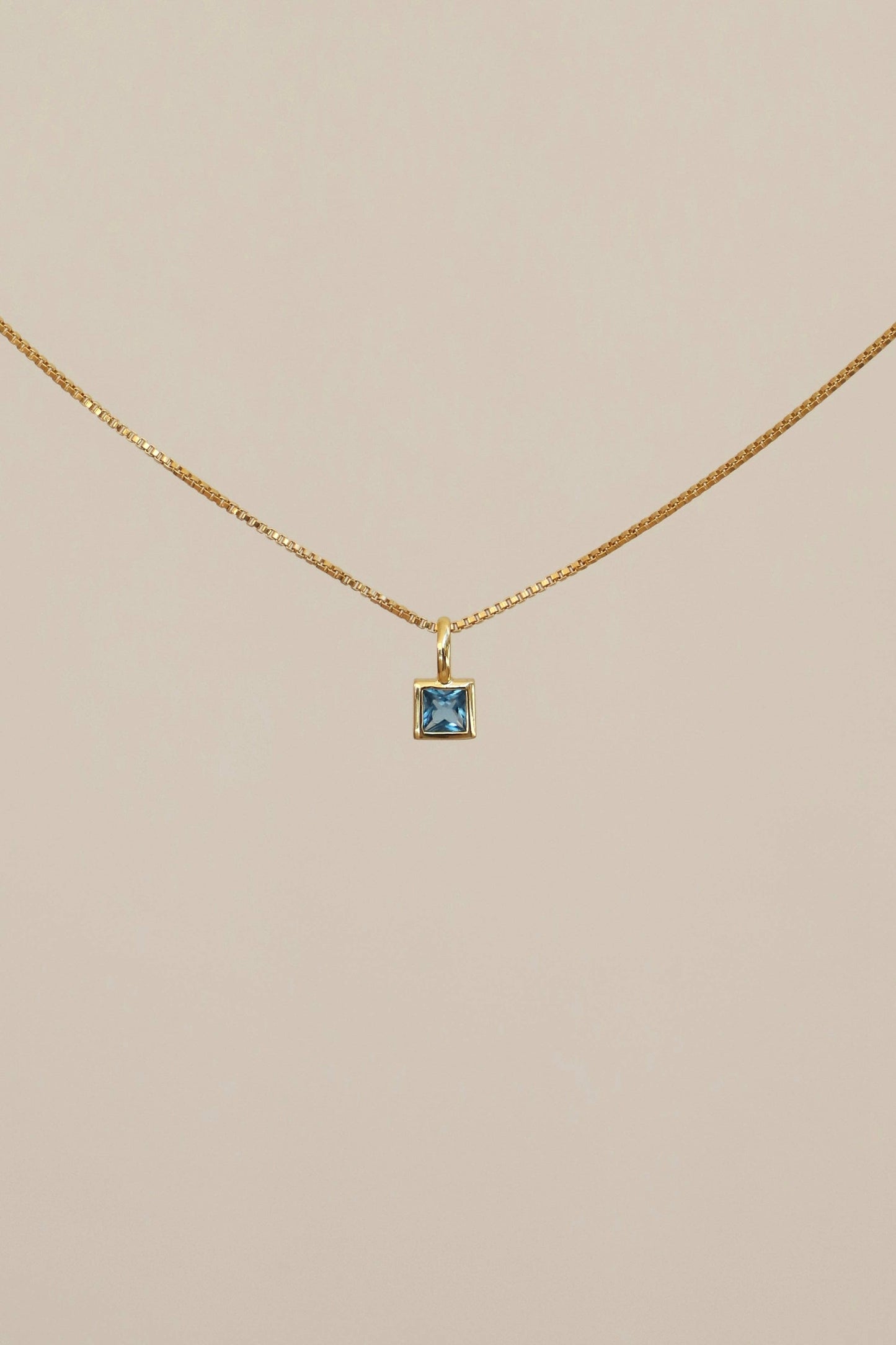SQUARE BEZEL BIRTHSTONE CHARM