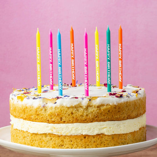 Rainbow Happy Birthday Candles | 24 Pack | Cake Candle |