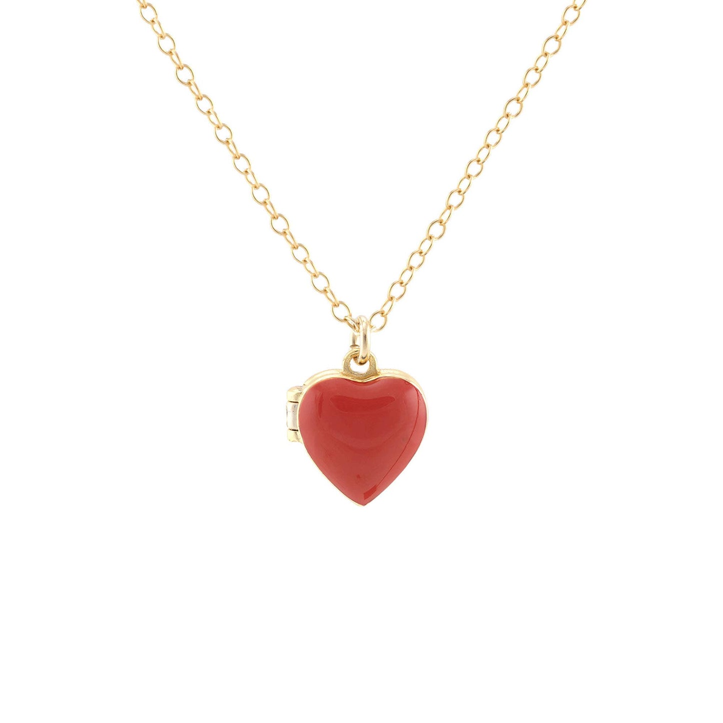 Enamel Heart Locket 18K Gold Vermeil