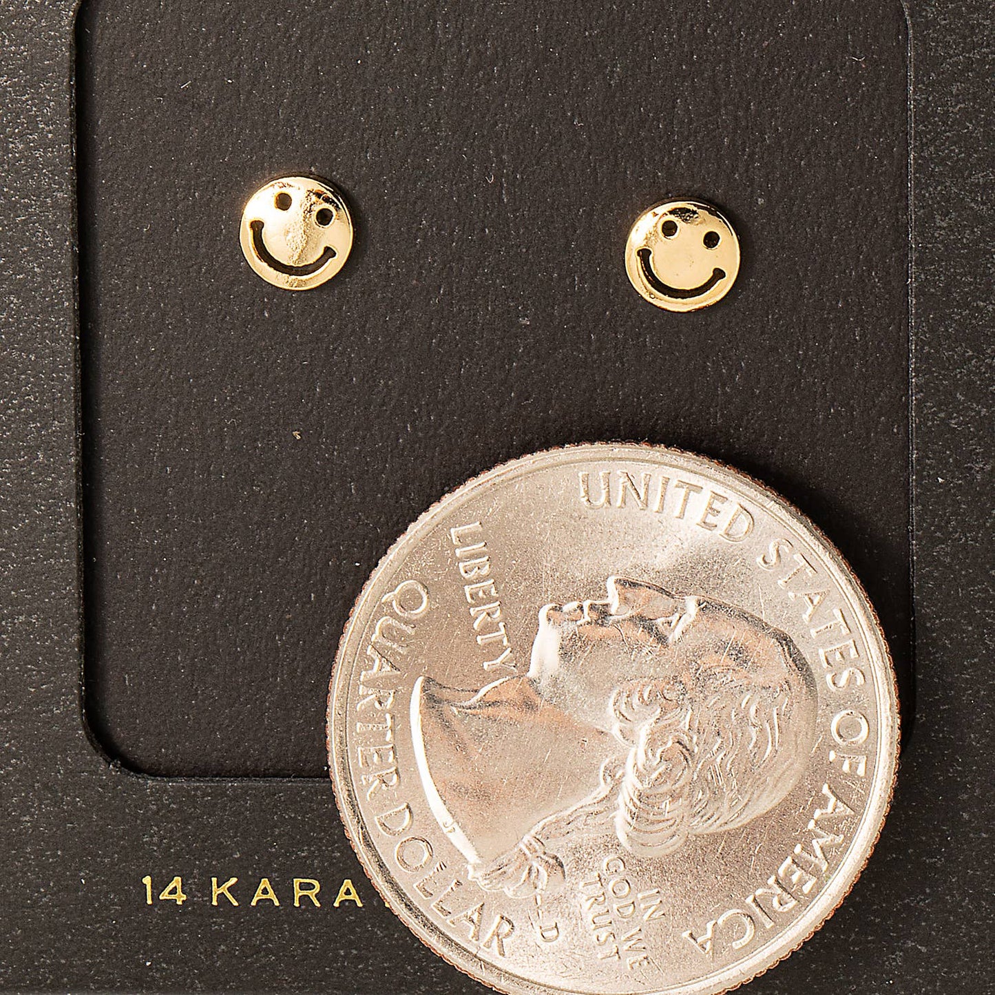 Secret Box Mini Smiley Face Stud Earrings