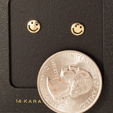 Load image into Gallery viewer, Secret Box Mini Smiley Face Stud Earrings
