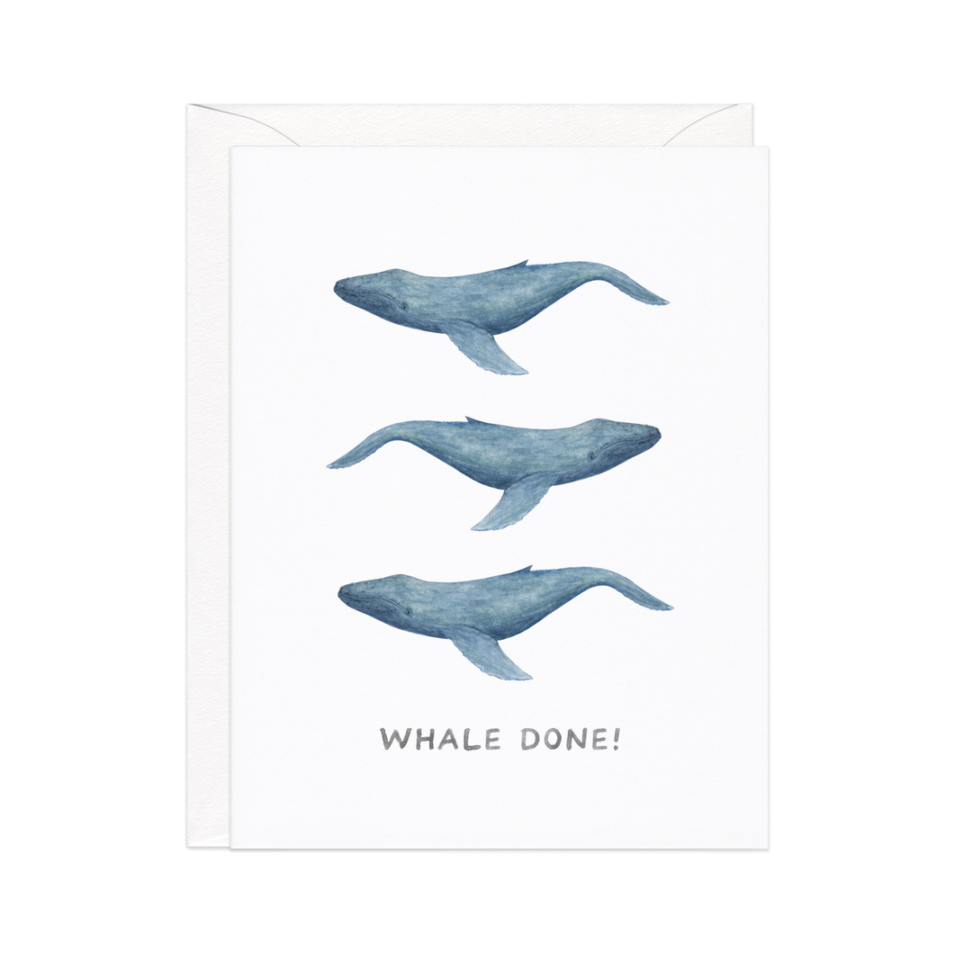 Whale Done - Coastal Animal Pun Congrats Card