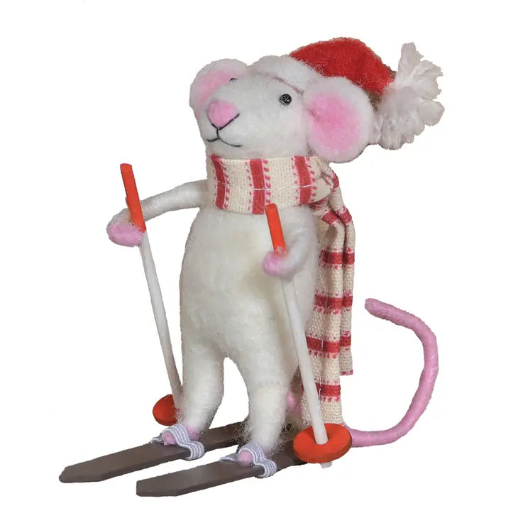 Felt Mouse Ornament - Skier Mouse Ornament