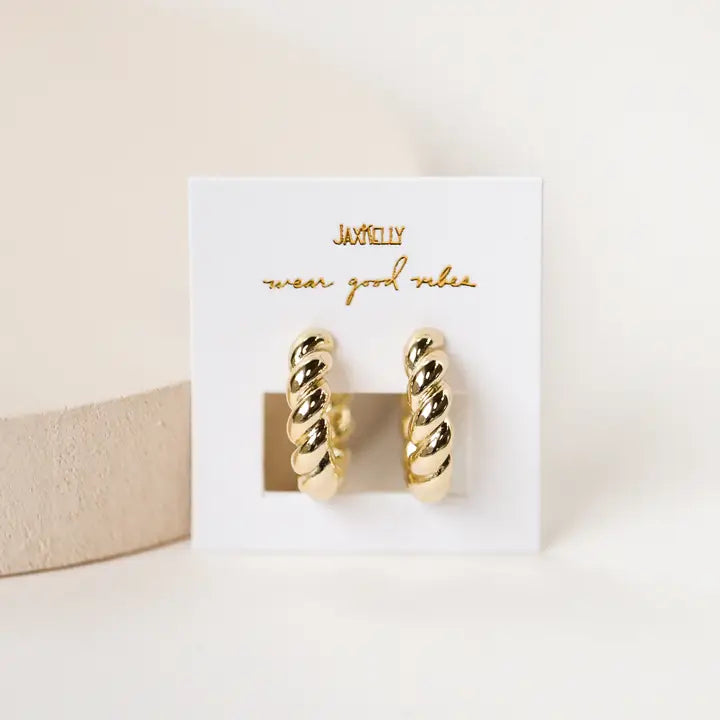 Golden Hoop - Twisted - Earring