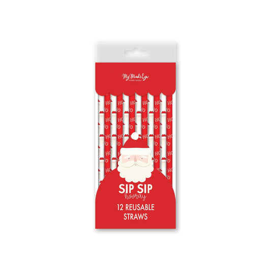 BEC1016 - Believe Santa Reusable Straw Set
