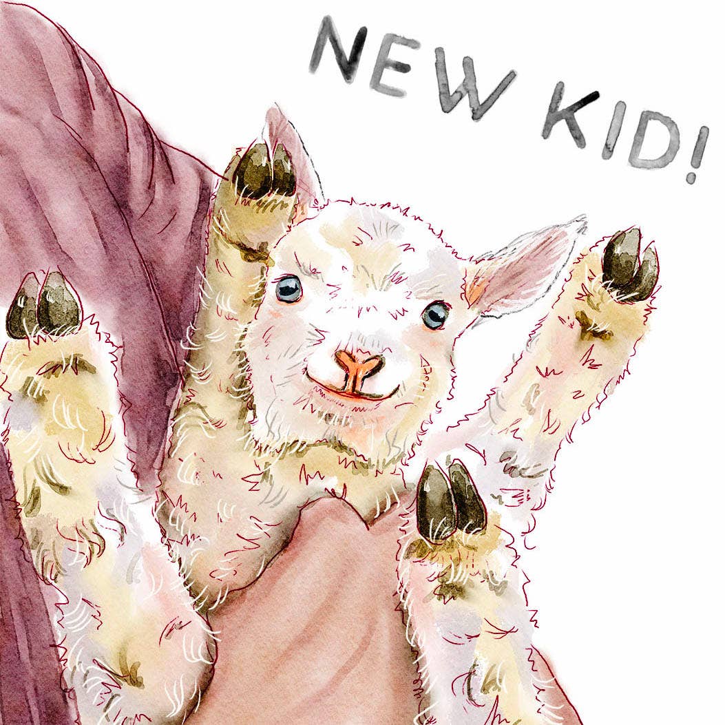 New Kid Baby Goat - Funny New Baby Card